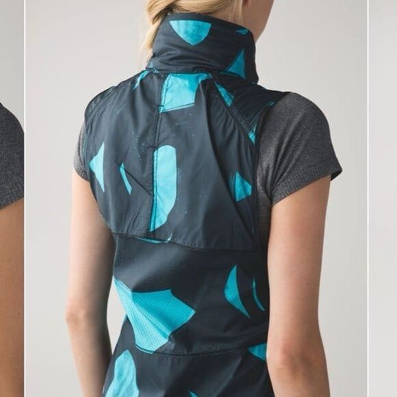Lululemon Athletica Women's Pack-It Hooded Packable Vest Blue Black Size 4 - Picture 3 of 10